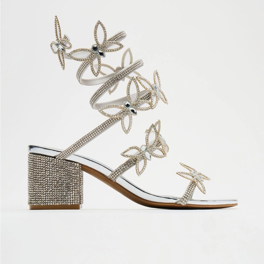 Julia Rhinestone Wrap up sandal heel - Picture 2 of 2
